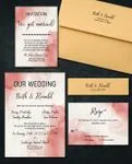 Deep Fose Tint Simple Flat 5x7 Wedding Invitation