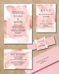 Splash of Blush Simple Flat 5x7 Wedding Invitation