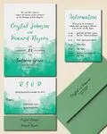 Watercolor Sea Water Simple Flat 5x7 Wedding Invitation