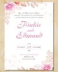 Pink Spring Flowers Simple Flat 5x7 Wedding Invitation