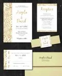 Golden Mandala Simple Flat 5x7 Wedding Invitation