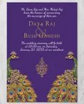 Golden Peacocks Luxurious Indian Wedding Invitation