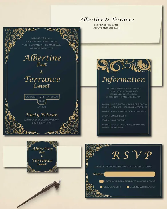Luxury Indian Frames Simple Flat 5x7 Wedding Invitation
