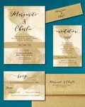 Golden Elegance Simple Flat 5x7 Wedding Invitation