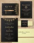 Luxurious Gold Simple Flat 5x7 Wedding Invitation