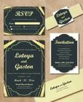 Gold Frames Simple Flat 5x7 Wedding Invitation