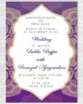 Purple and Golden Indian Wedding Invitation