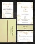 Golden Leaves Simple Flat 5x7 Wedding Invitation