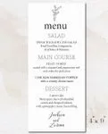 Ferns Simple Black Wedding Menu Cards