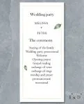Emblazoned Minimalism Wedding Program Cards