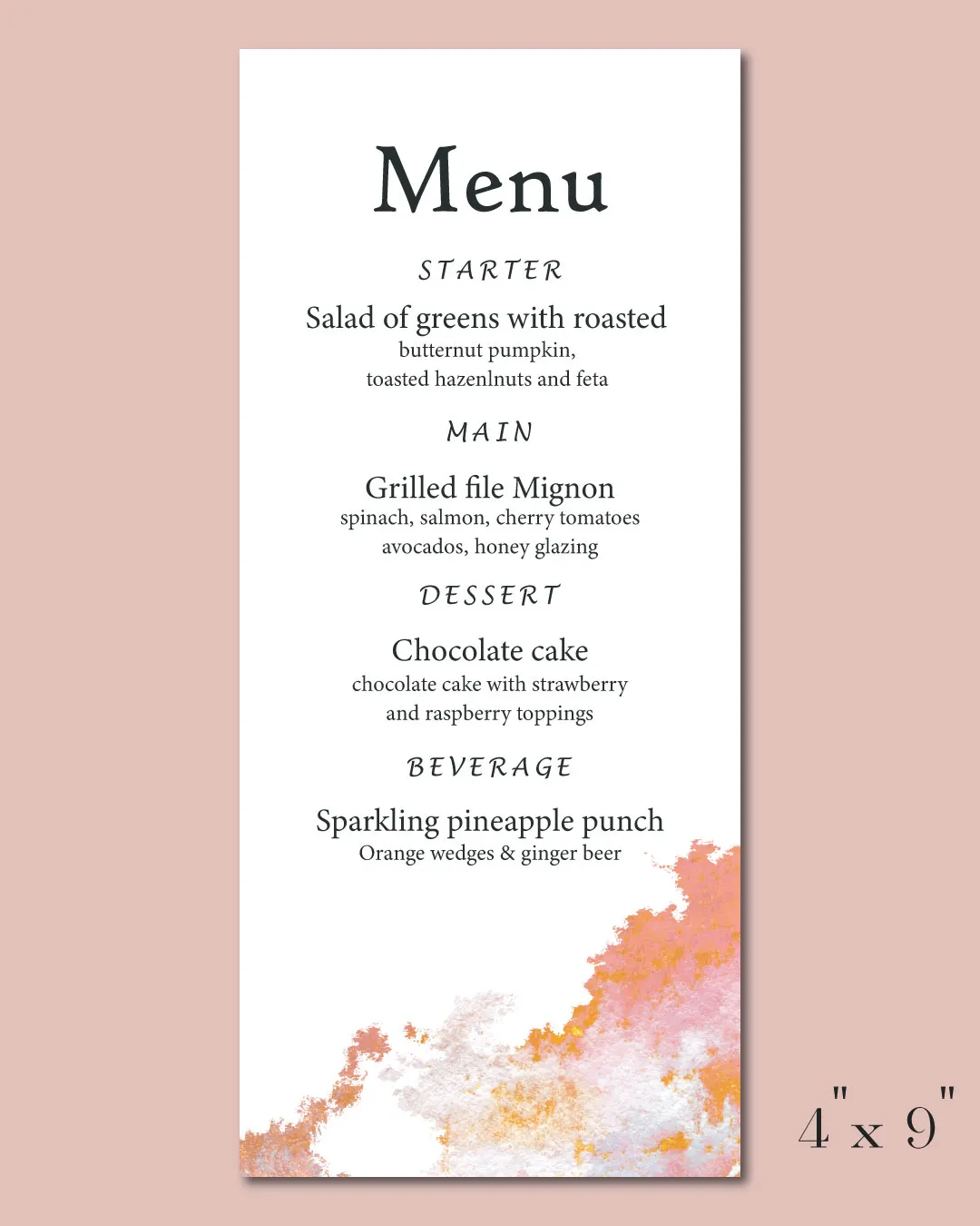 Reflective Red Spot Wedding Menu Cards