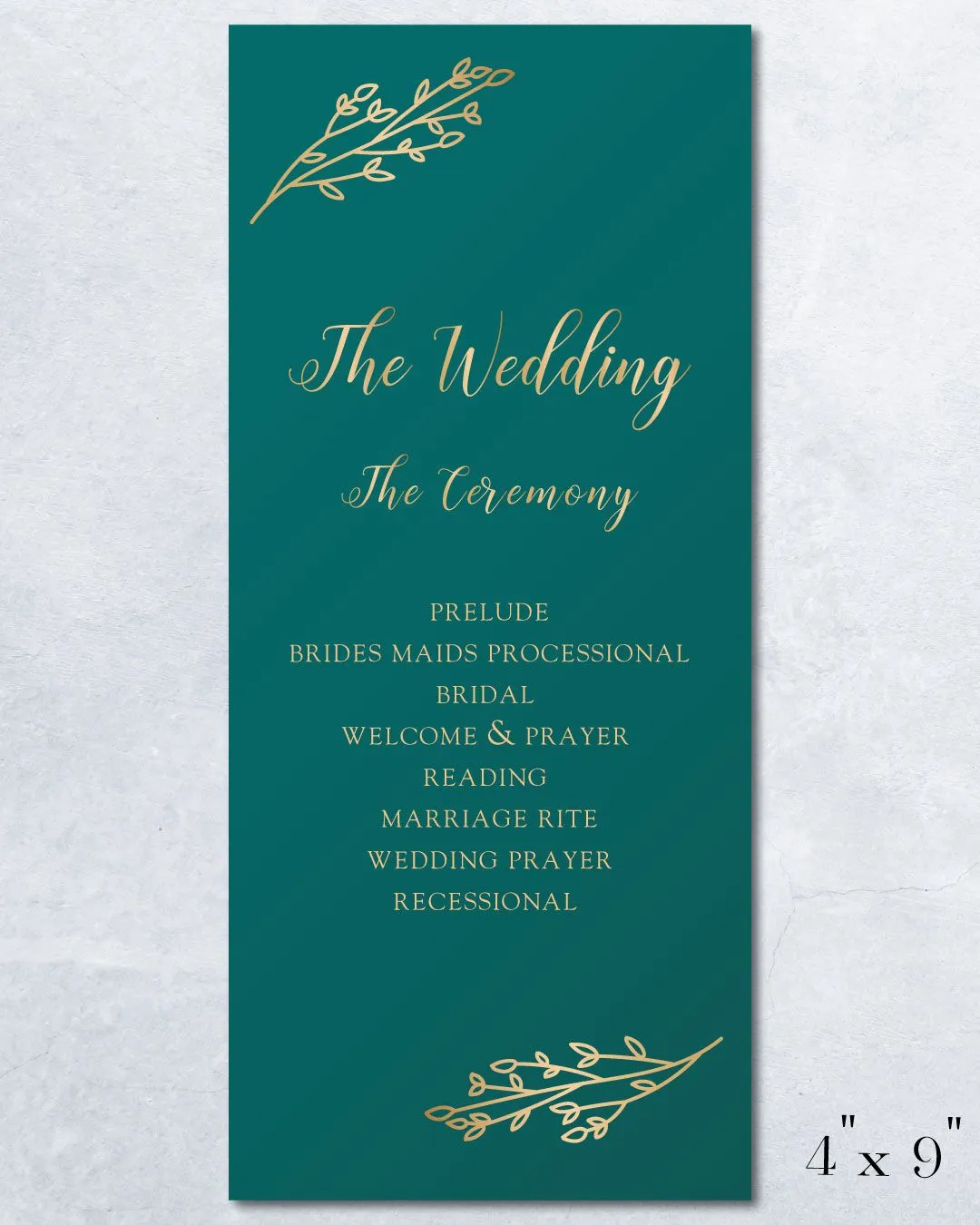 Jewelery Garden Wedding Program Cards