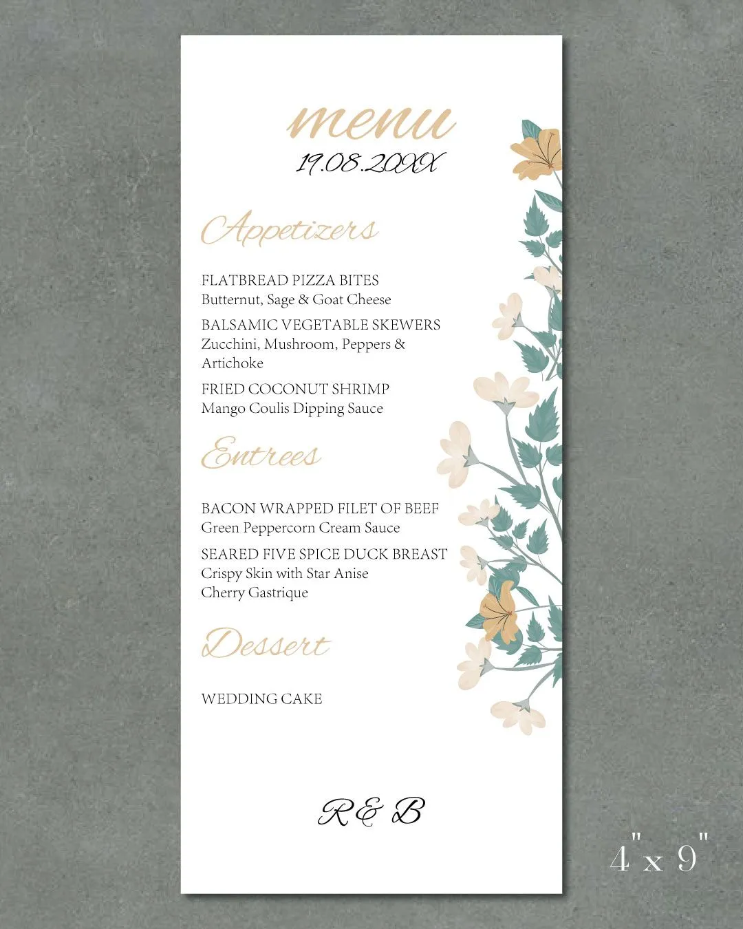 Pink Minimalist Garden Wedding Menu Cards