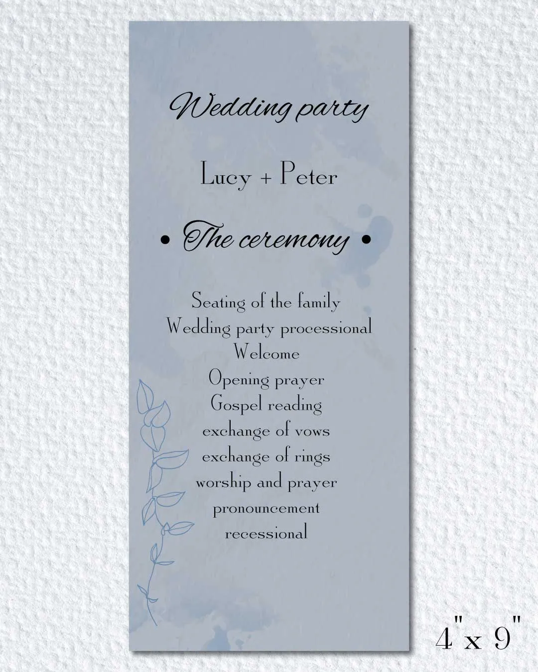 Refreshing Blue Wedding Program Cards