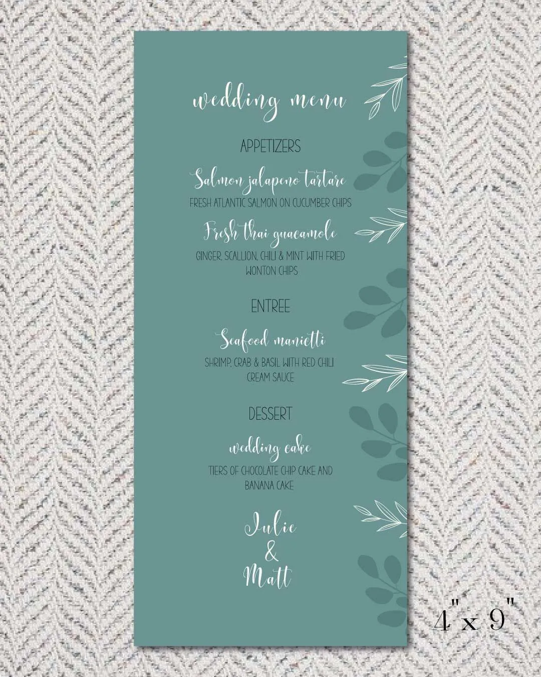 Minimalist Natural Elegance Menu Cards
