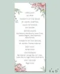 Flower Charm Wedding Program Cards