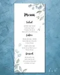 Summer Leaves Edges Wedding Menu Cards