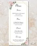 Bouquet Edges Wedding Menu Cards