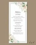 Flames in Flower Wedding Menu Cards