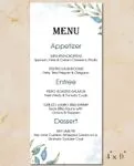 Beauty In Simplicity Wedding Menu Cards