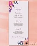 Multicolored Spring Wedding Menu Cards