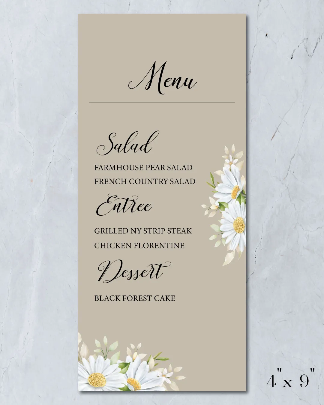 Ocher Warmth Wedding Menu Cards