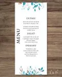 Aquatic Nuances Wedding Menu Cards