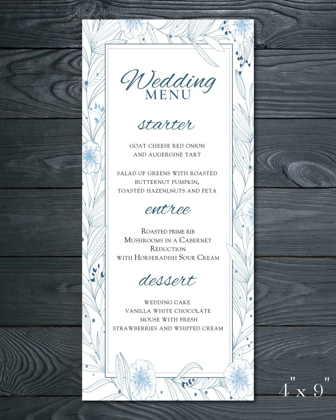Feather Background Wedding Menu Cards