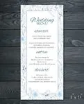 Feather Background Wedding Menu Cards