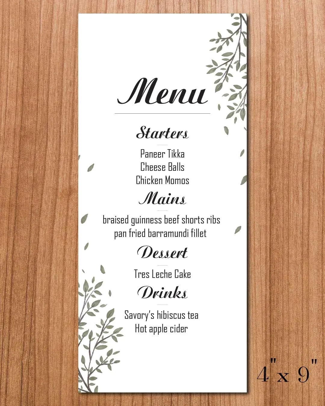 White Forest Background Wedding Menu Cards