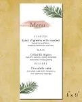 Tropical Plant Wedding Menu Cards