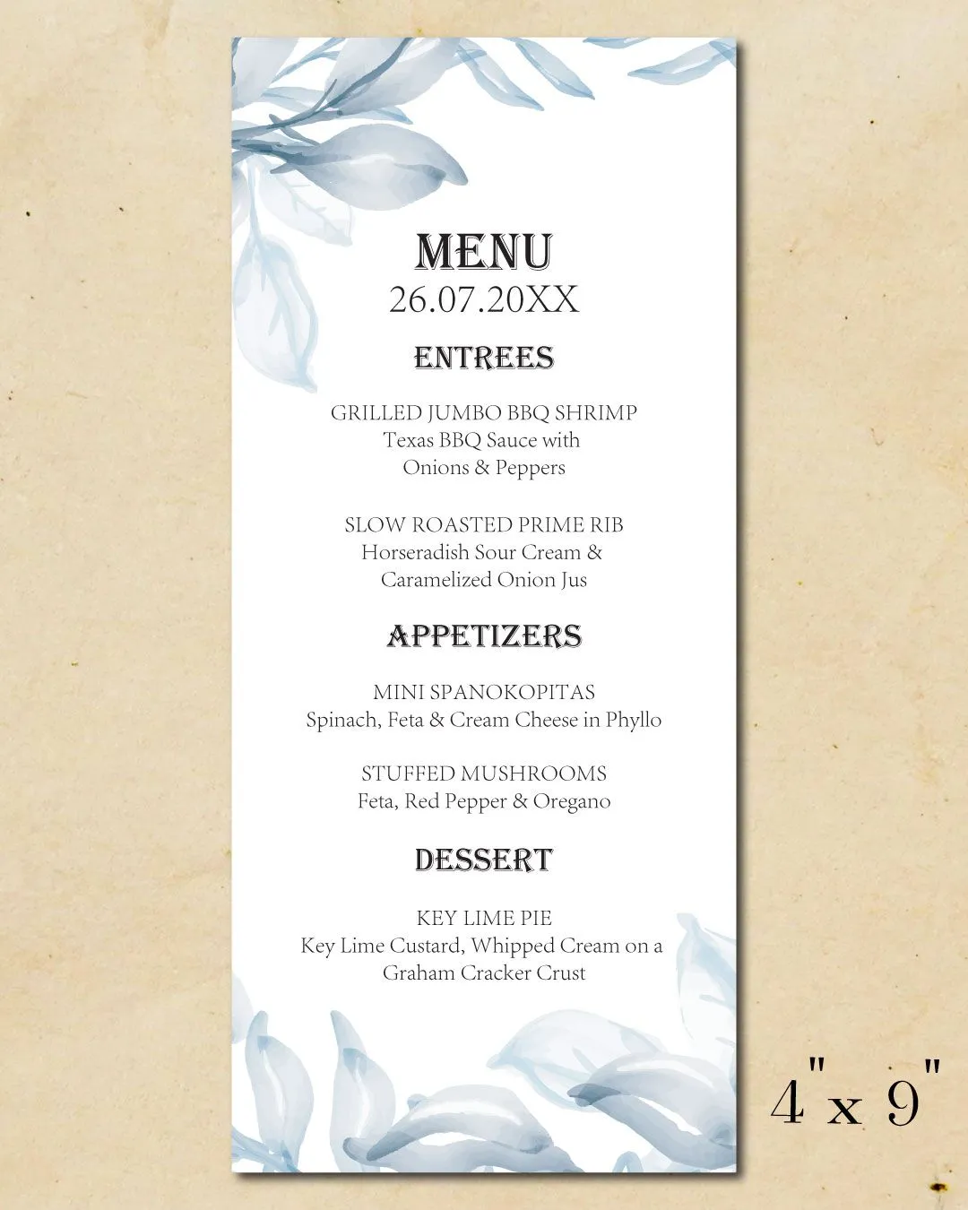 Contrast Power Wedding Menu Cards