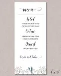 Flowered Egdes Wedding Menu Cards