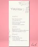 Paradise Rose White Wedding Menu Cards