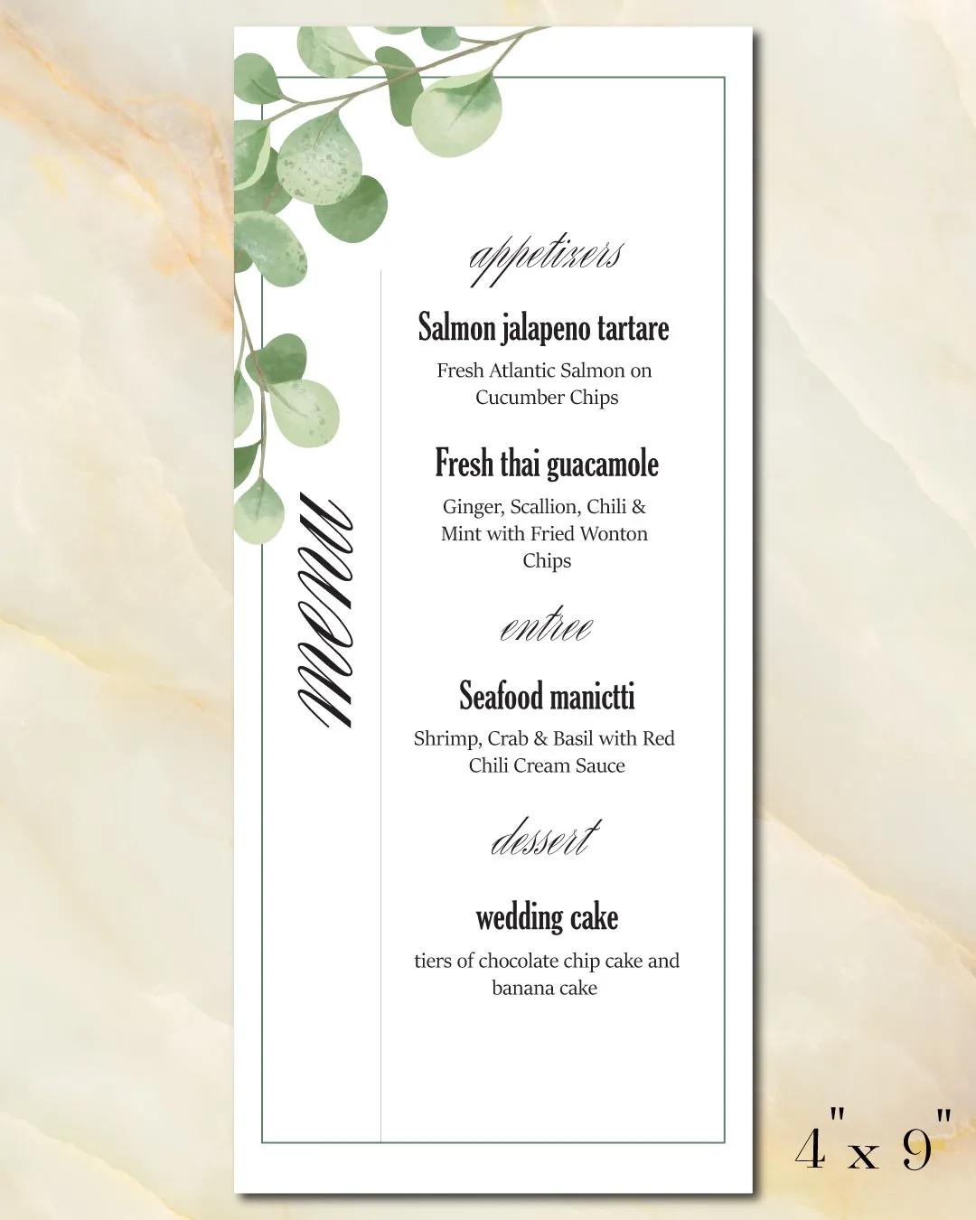 Round Sheet Art Wedding Menu Cards
