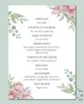Flower Charm Wedding Program Cards