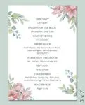 Flower Charm Wedding Program Cards