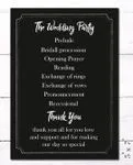 Dark Classic Glamor Wedding Program Cards