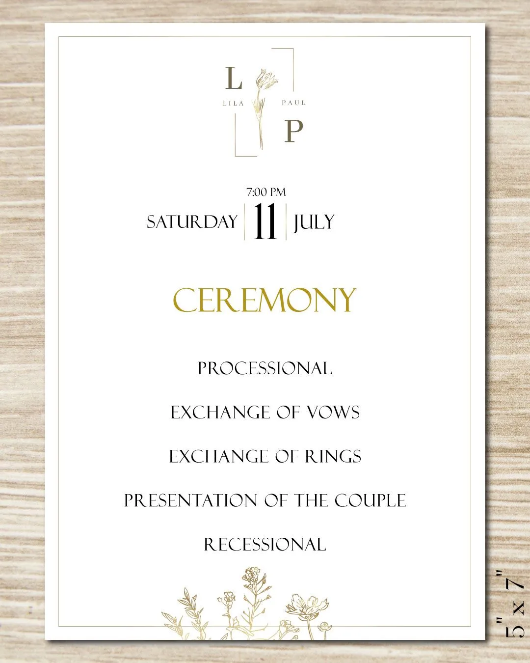 Vintage Elegance Wedding Program Cards