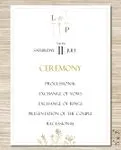 Vintage Elegance Wedding Program Cards