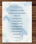 Bluish Minimalism Theme Wedding Program Cards