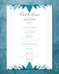 Inspiration Blue Green Wedding Program Cards