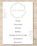 Fresh Air Background Wedding Program Cards