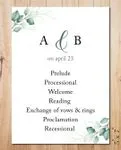Gradient Frame Pink Wedding Program Cards 2