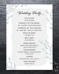 Classic Blue Leaves Wedding Program Cards