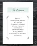 Blue Rectangle And Leaves Wedding Program Cards