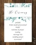 Blue Leaves In The Back Wedding Program Cards