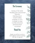 Blue Flower Outline Wedding Program Cards