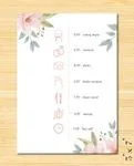 Modest Pink Flowers Wedding Program Cards