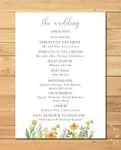 Beautiful Spring Flowers Wedding Program Cards 2